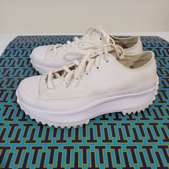 CONVERSE Platform White Canvas Sneaker Size 8.5 - Picture 3 of 12